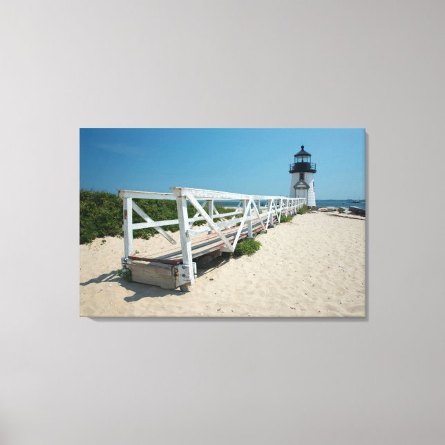 Nantucket. Old Wooden Lighthouse Canvas Print (Front)