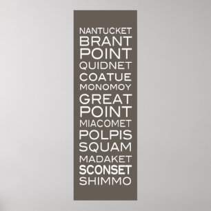 Nantucket Places Bold Modern Poster