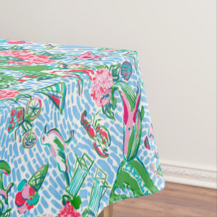 Nantucket Preppy Palm Beach Print Tablecloth