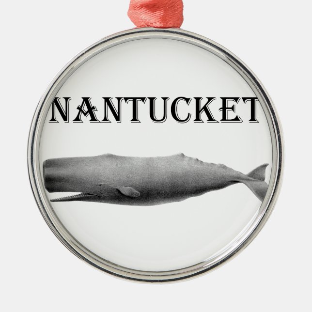Nantucket Sperm Whale Metal Tree Decoration (Front)
