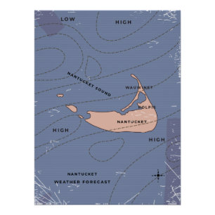 Nantucket USA weather map Poster