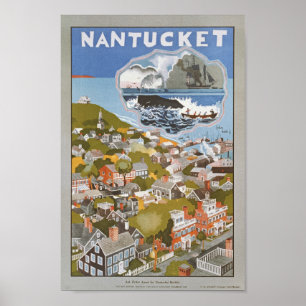 Nantucket Vintage Train travel Poster