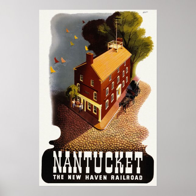 Nantucket Vintage Travel Poster (Front)