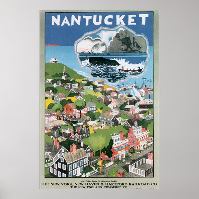 Nantucket Vintage Travel Poster Artwork (Front)