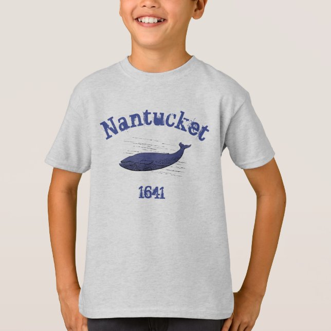 Nantucket, whale, 1641 t-shirt for boys 2 (Front)