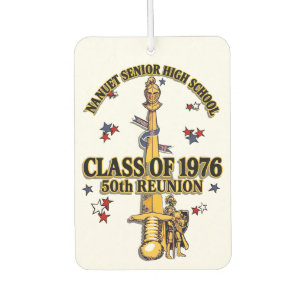 Nanuet Senior HS Knights Reunion Black Gold Car Air Freshener