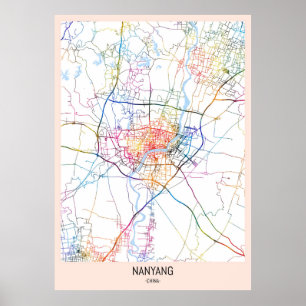Nanyang China City Map Poster