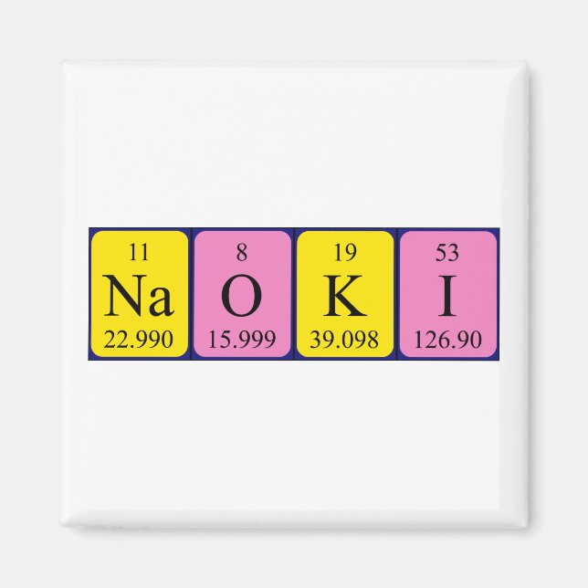 Naoki periodic table name magnet (Front)