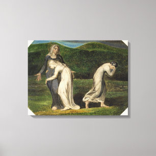 Naomi entreating Ruth and Orpah to return to the l Canvas Print