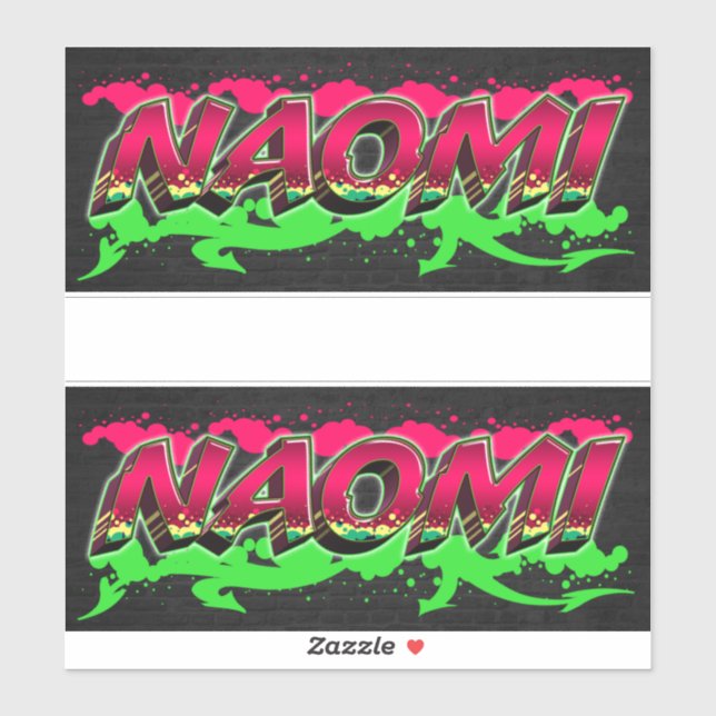 Naomi First Name Graffiti Sticker (Sheet)
