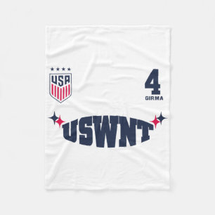 Naomi Girma 12 White Uswnt Officially Licensed Fleece Blanket
