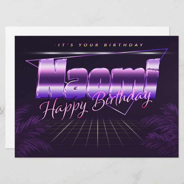 Naomi Name First Name pura retro card Birthday (Front/Back)