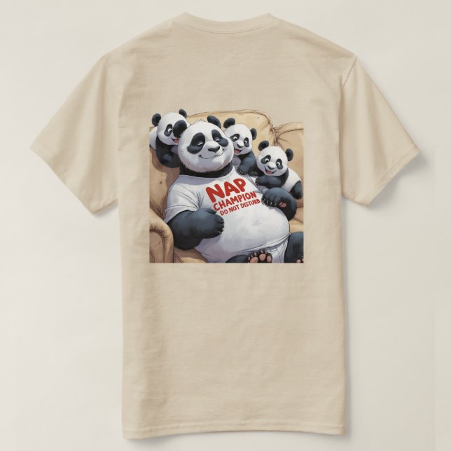 Nap Champion – Funny Panda Dad Sleep T-Shirt (Design Back)