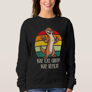 Nap Eat Groom Nap Repeat Otter Lover Hobby Sea Ott Sweatshirt