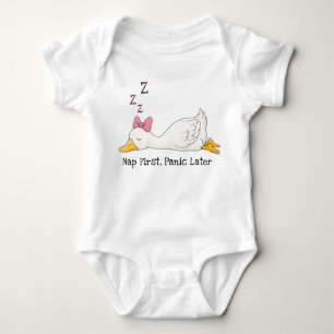 Nap First, Panic Later - Silly Goose Baby Bodysuit