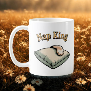 Nap King Cozy Dog Dad Humor Coffee Mug