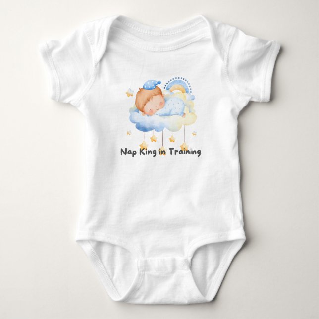 👶 "Nap King in Training" 👑💤 Baby Bodysuit (Front)