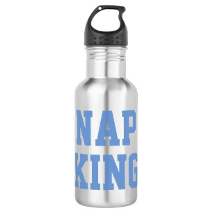 Nap King Joke Humour Blue water bottle