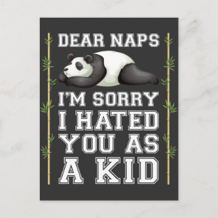 Nap Lazy Sleeping Napping Kid Cute Panda Animal Postcard