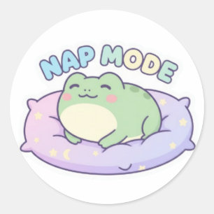 Nap Mode Frog Sticker Cute Sleeping Frog Cosy Kawa