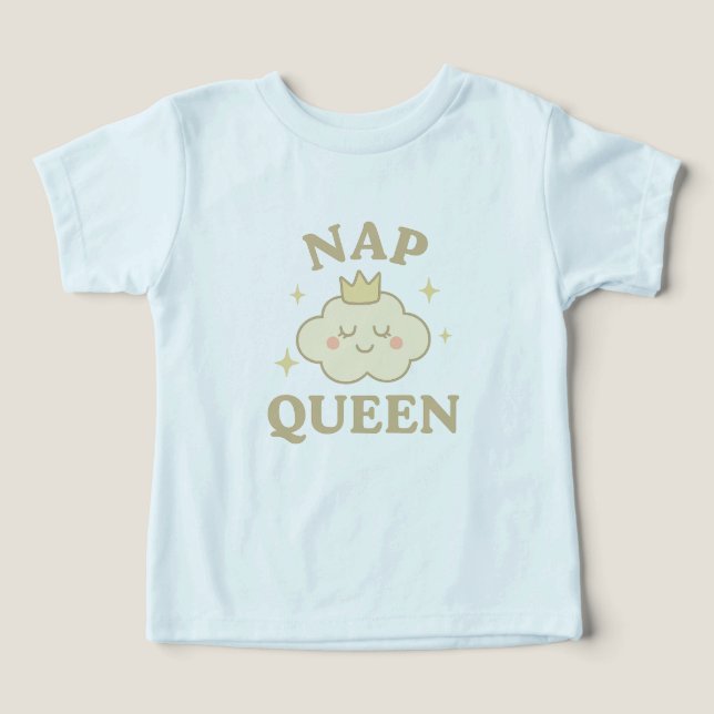 Nap Queen Baby Bodysuit – Cute Cloud & Crown Desig (Design Front)