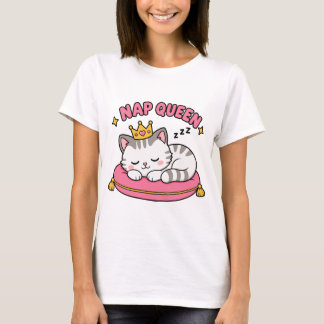 Nap Queen Cat Mum Shirt | Cute Kawaii Sleeping Cat