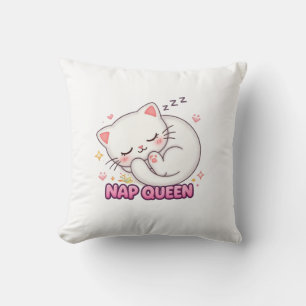 Nap Queen Cat Sticker   Cute Sleeping Cat Cushion