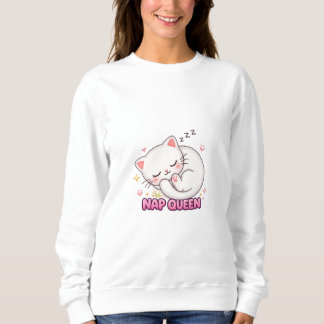 Nap Queen Cat Sticker | Cute Sleeping Cat Sweatshirt