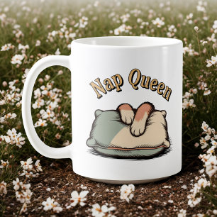 Nap Queen Cozy Pet Parenting Humor Coffee Mug