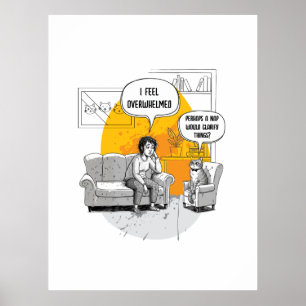 Nap Therapy Cat Therapirst Attested Poster