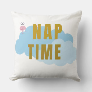 Nap Time Cosy Throw Pillow – Fun Cloud Design