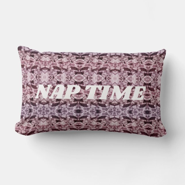 Nap Time Pastel Pink Silky Pattern Elegant Lumbar Cushion (Front)