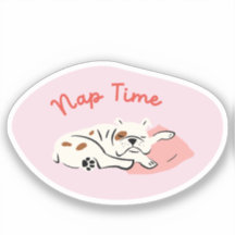 "Nap Time"  sleeping bulldog light pink retro