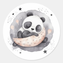 Nap Time Watercolor Baby Panda Bear