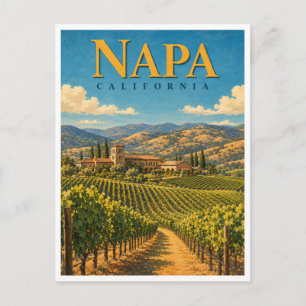 Napa California Vineyard Rows GeoSaga Postcard