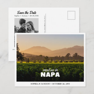 Napa California Winery Wedding Save the Date Postcard
