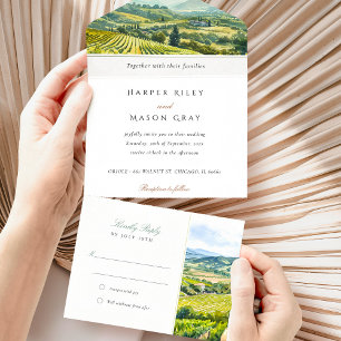 Napa Valley All-in-One Tear-Away RSVP All In One Invitation