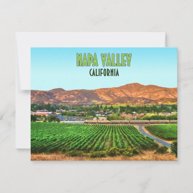 Napa Valley California Vineyard Vintage Flat Card (Front)
