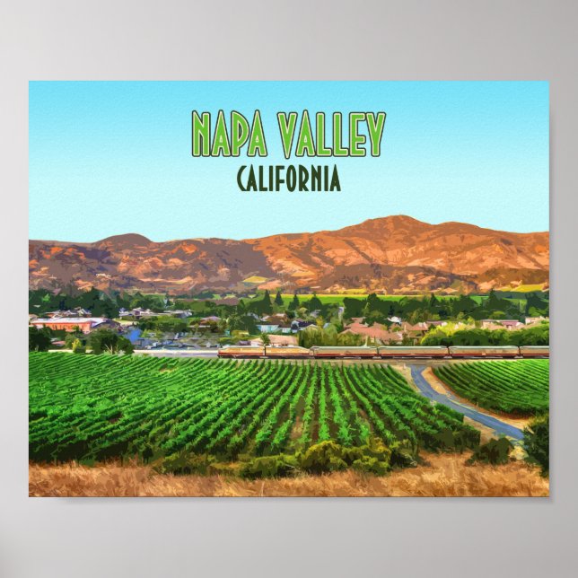 Napa Valley California Vineyard Vintage Poster (Front)