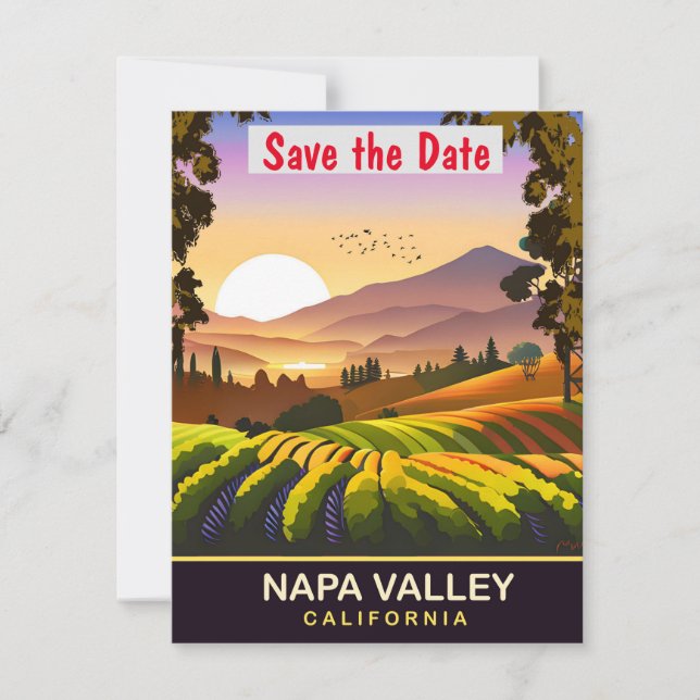 Napa Valley California Vineyard Wedding Invitation (Front)