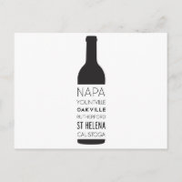 Napa Valley Cities Wine Bottle