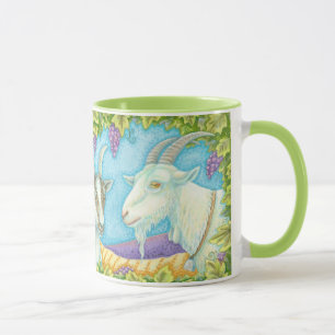 Napa Valley Goats Grape Arbor R Hand Mug Billy Kid