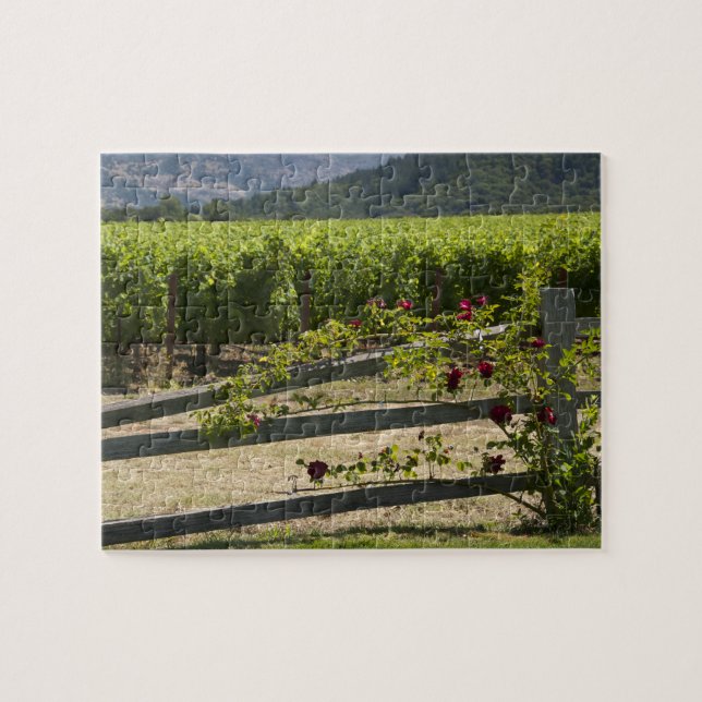 Napa Valley Vineyard and Roses Jigsaw Puzzle (Horizontal)