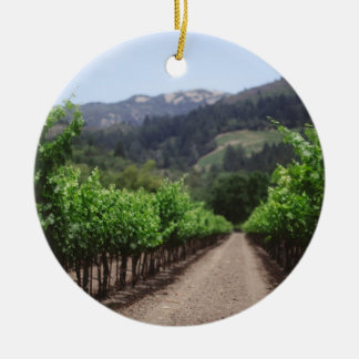Napa Valley Vineyard Ceramic Tree Decoration