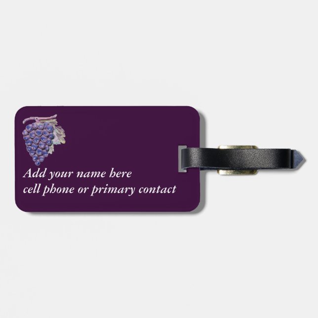 Napa Valley VIneyard Luggage Tag (Back Horizontal)