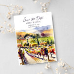 Napa Valley vineyard watercolor save the date Postcard<br><div class="desc">Napa valley vineyard watercolor Save the date postcard. Watercolor Napa valley vineyard scenery for a save the date invitation.</div>