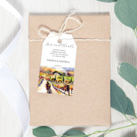 Napa Valley vineyard watercolor wedding thank you