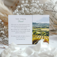 Napa Valley Vineyard Wedding Information Card