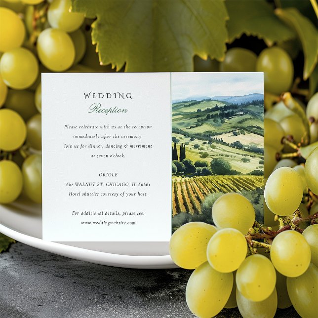 Napa Valley Vineyard Wedding Reception Card (Creator Uploaded)