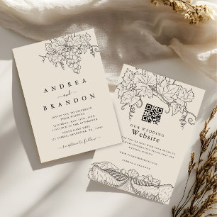 Napa Valley Vineyard Winery All in One Wedding Invitation